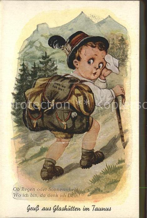 Glashuetten Taunus Kuenstlerkarte Komik Leporello