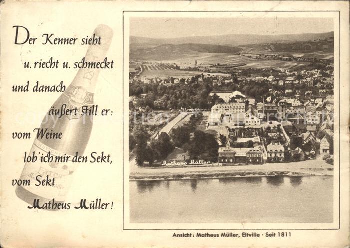Eltville Rhein Sektfirma Matheus Mueller Fliegeraufnahme