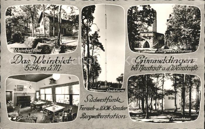 Gimmeldingen Weinbiethaus Gastraum Bergwetterstation Fernsehhaus