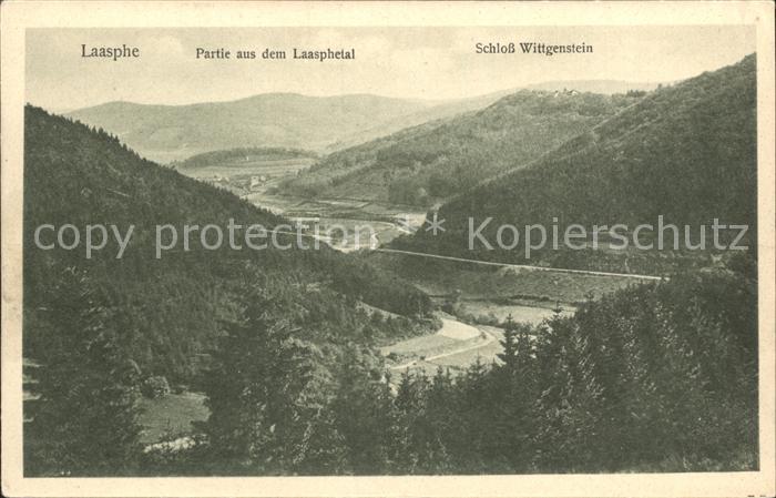 Laasphe Bad Partie aus dem Laasphetal Schloss Wittgenstein