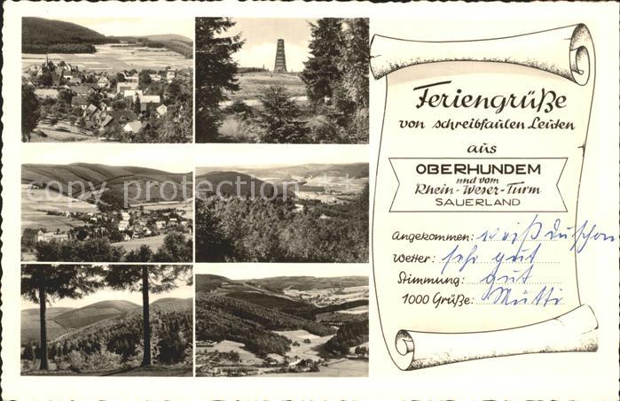 Oberhundem Panorama Landschaft Rhein Weser Turm