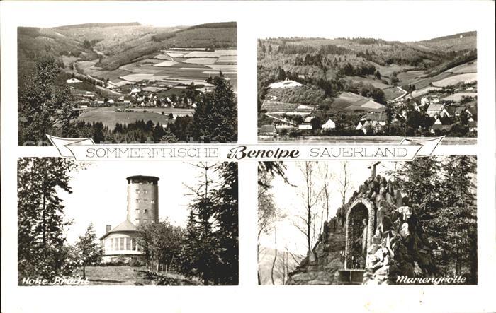 Benolpe Kirchhundem Sommerfrische Mariengrotte Hohe Bracht Aussichtsturm