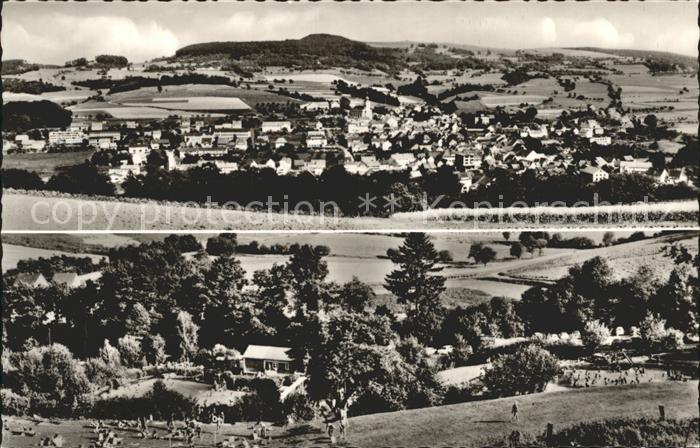 Hilders Rhoen Gesamtansicht Hoehenluftkurort Rhoen Freibad