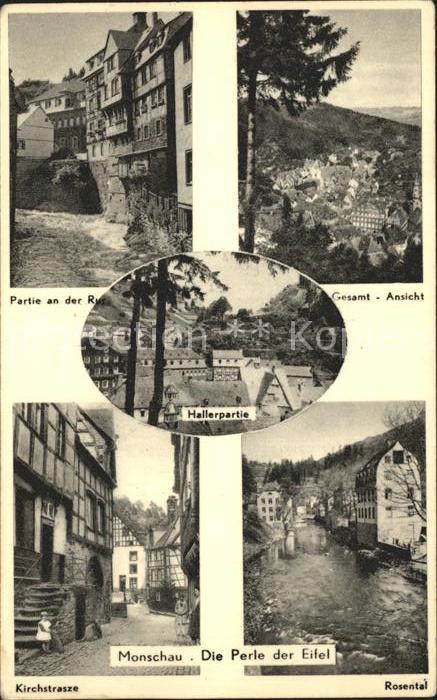 Monschau Montjoie NRW Partie an der Rur Kirchstrasse Rosental Hallerpartie