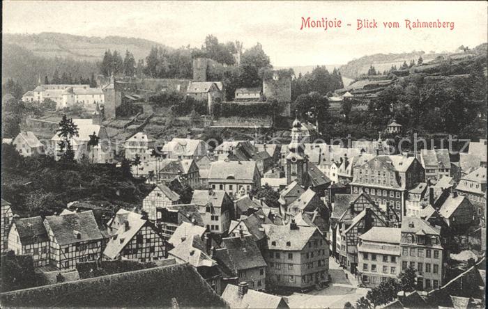 Montjoie Monschau Blick vom Rahmenberg Burgruine