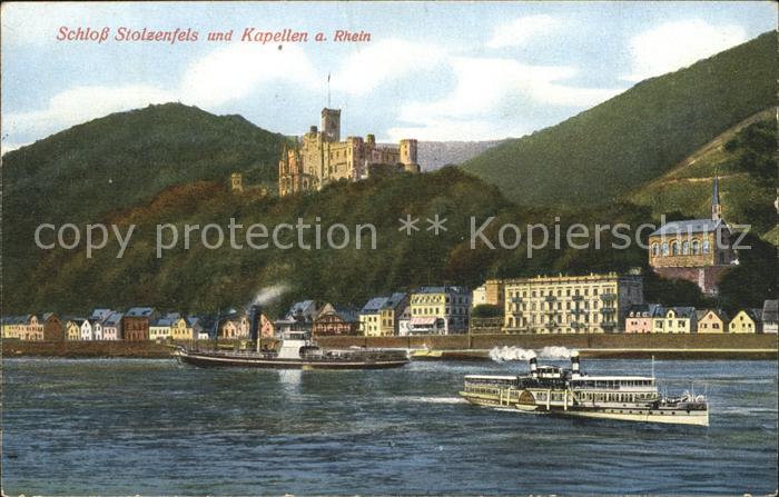 Kapellen-Stolzenfels Schloss Rhein Dampfer