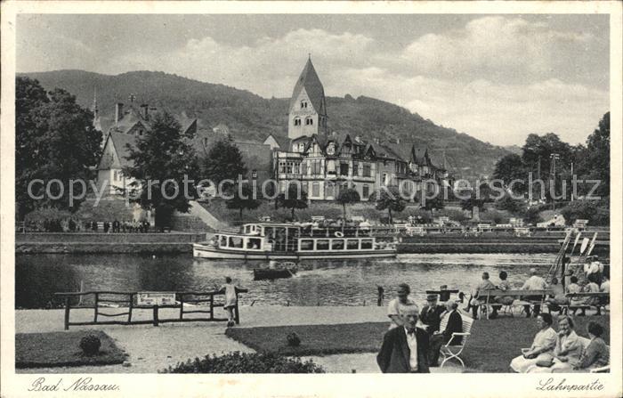 Bad Nassau Lahnpartie Dampfer Uferpromenade