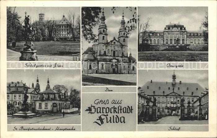 FULDA Hessen Schlossgarten Flora Dom Orangerie Schloss St Bonifatiusdenkmal Haup