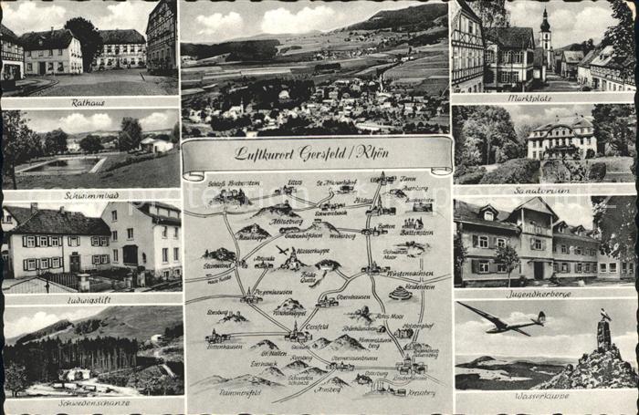 Gersfeld Rhoen Rathaus Schwimmbad Stift Schwedenschanze Wasserkuppe Fliegerdenkm