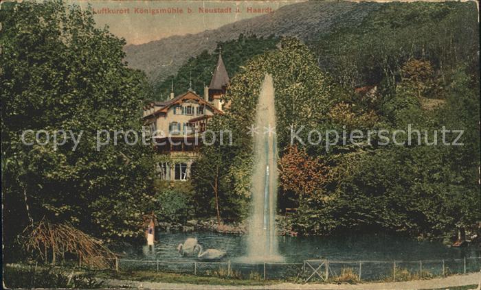 Koenigsmuehle Neustadt Weinstrasse Fontaene Schwanenteich Kurhaus Luftkurort