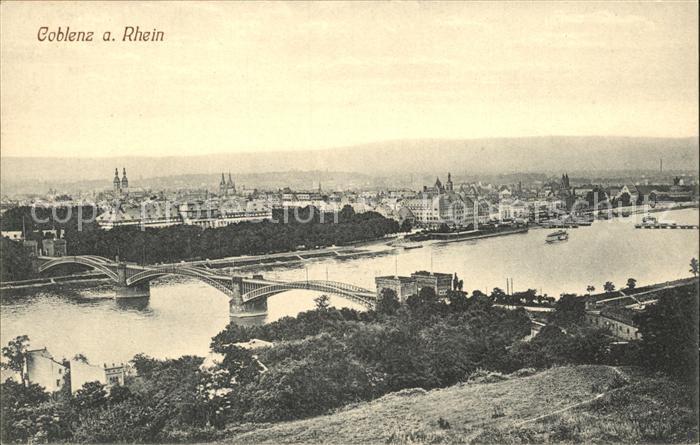 Koblenz Rhein Panorama Eisenbahnbruecke