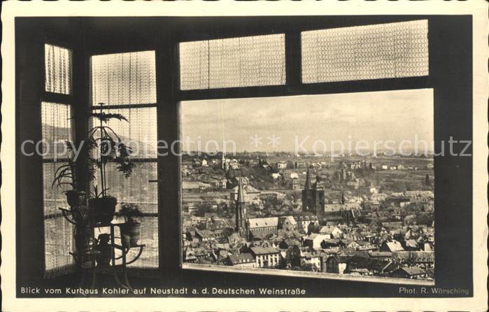 Neustadt Weinstrasse Blick vom Kurhaus Kohler Die Perle der Pfalz