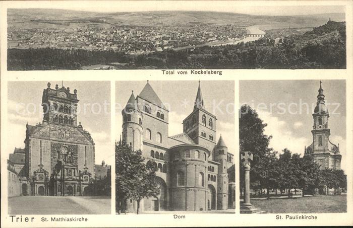 TRIER  CITY Total vom Kockelsberg St Matthiaskirche Dom St Paulinkirche Wallfah