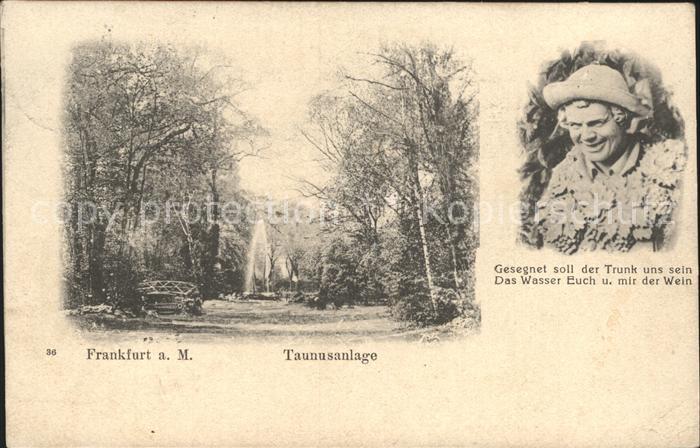 Frankfurt Main Taunusanlage Fontaene Trinkspruch
