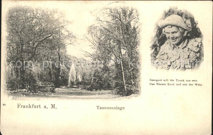 Frankfurt Main Taunusanlage Fontaene Tringspruch