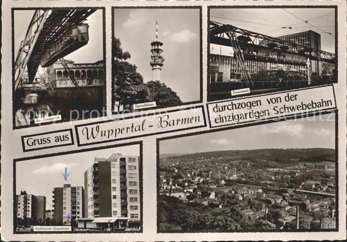 Barmen Wuppertal Schwebebahn Landgericht Fernsehturm Finanzamt Hochhaeuser