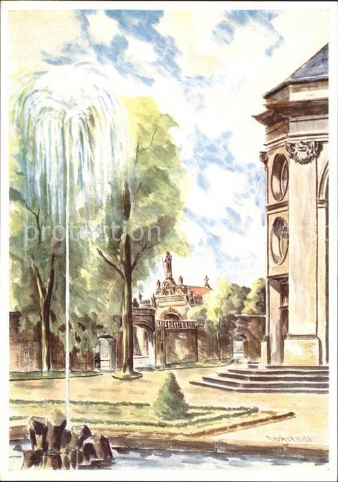 FULDA Hessen Orangerie und Paulustor Kuenstlerkarte Kurt Bechstedt