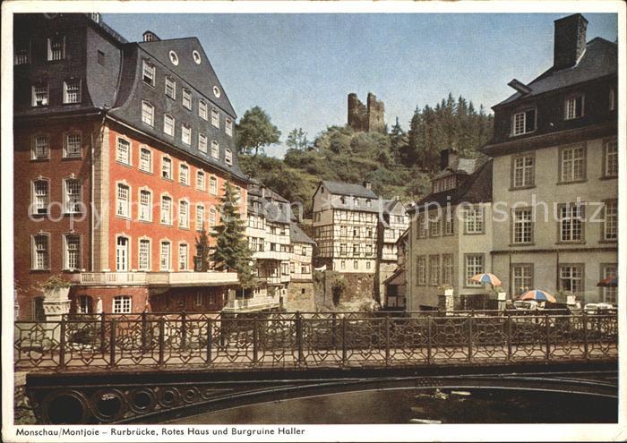 Monschau Montjoie NRW Rurbruecke Rotes Haus Burgruine Haller