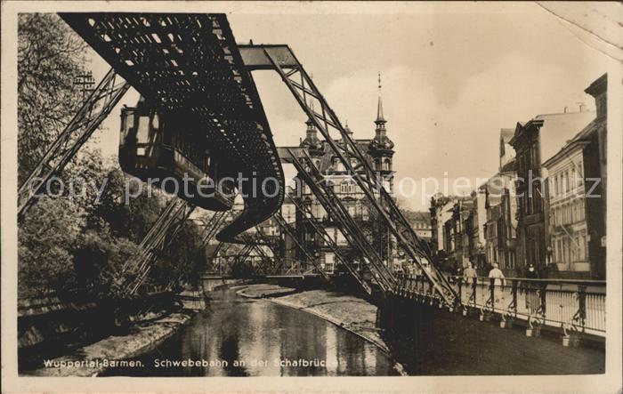 Barmen Wuppertal Schwebebahn an der Schafbruecke
