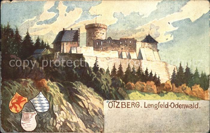 Lengfeld Odenwald Burg Otzberg Kuenstlerkarte