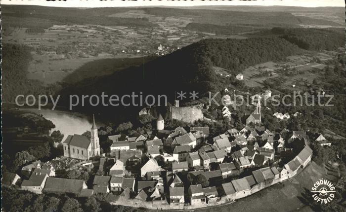 Dilsberg Fliegeraufnahme im Neckartal