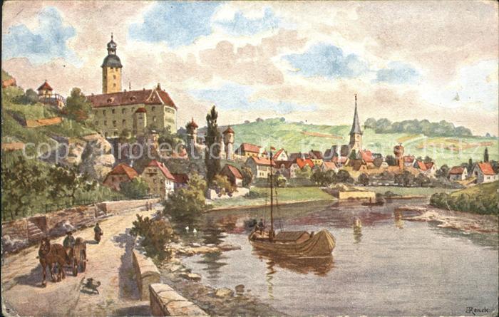 Gundelsheim Wuerttemberg Schloss Horneck Kuenstlerkarte