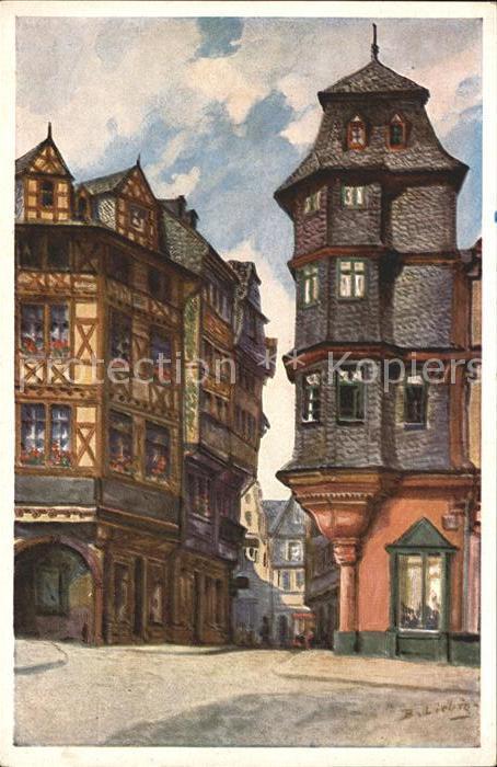 Frankfurt Main Martin Luther Eck Kuenstlerkarte Liebig