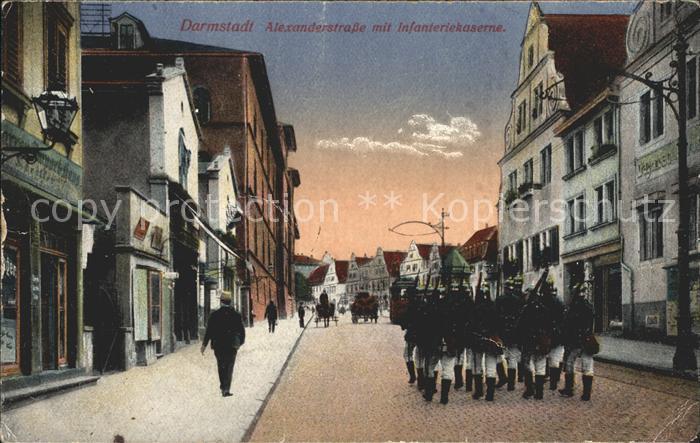 Darmstadt Alexanderstrasse mit Infanteriekaserne