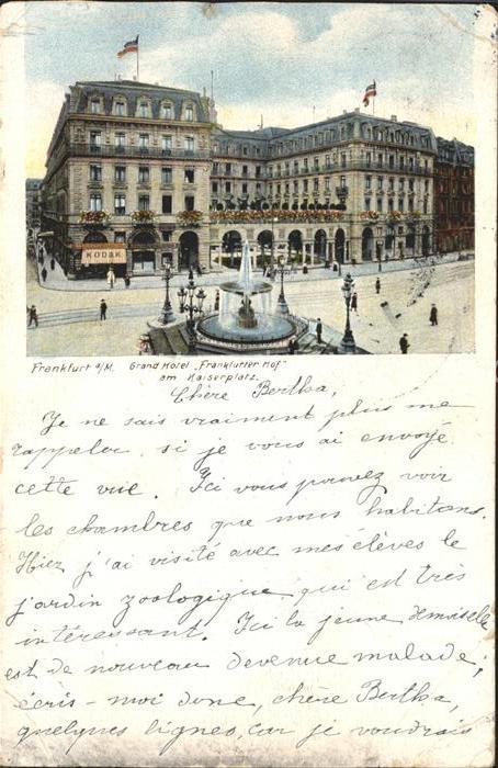 Frankfurt Main Grand Hotel Frankfurter Hof am Kaiserplatz