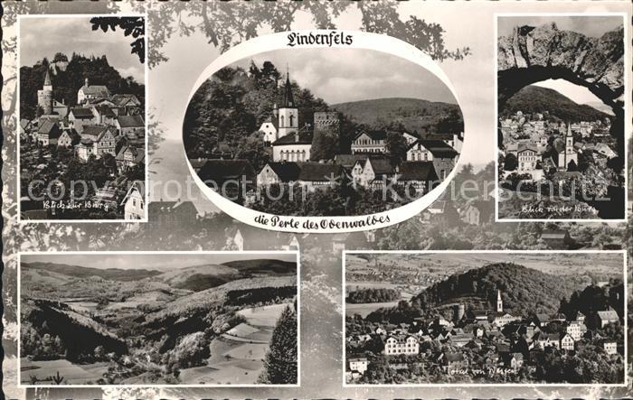 Lindenfels Odenwald Blick zur Burg Total von Westen