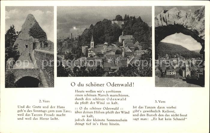 Lindenfels Odenwald Vers Burgtreppe im Inneren Blick von der Burg