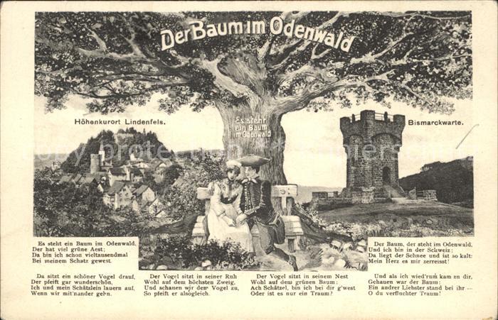 Lindenfels Odenwald Verse Bismarckwarte