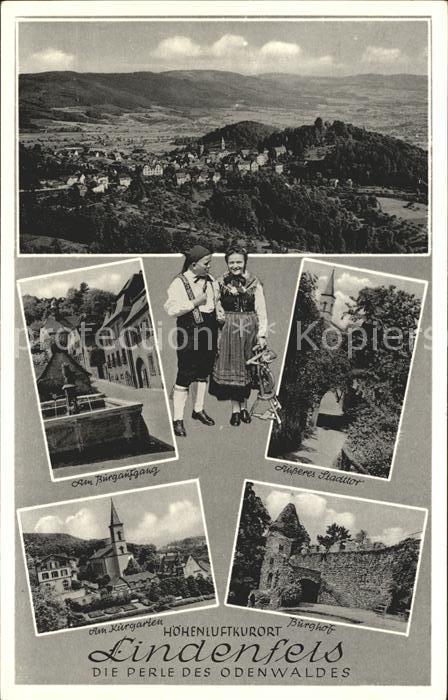 Lindenfels Odenwald Am Burgaufgang aeusseres Stadttor Burghof