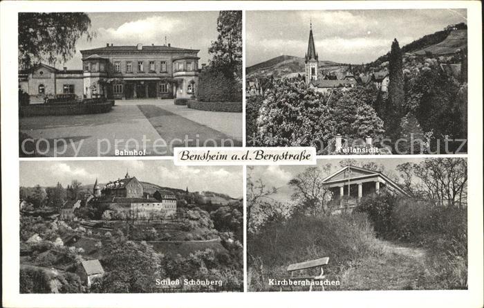 Bensheim Bergstrasse Bahnhof Schloss Schoenberg Kirchberghaeuschen