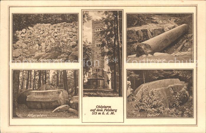 Felsberg Odenwald Ohlyturm Riesensaeule Grosses Felsmeer Altarstein