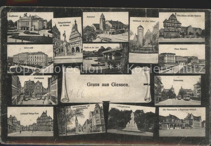 Giessen Lahn Marktplatz Bahnhof Stadttheater