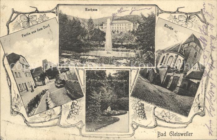 Bad Gleisweiler Dorfpartie Kurhaus Kirche Kurgarten