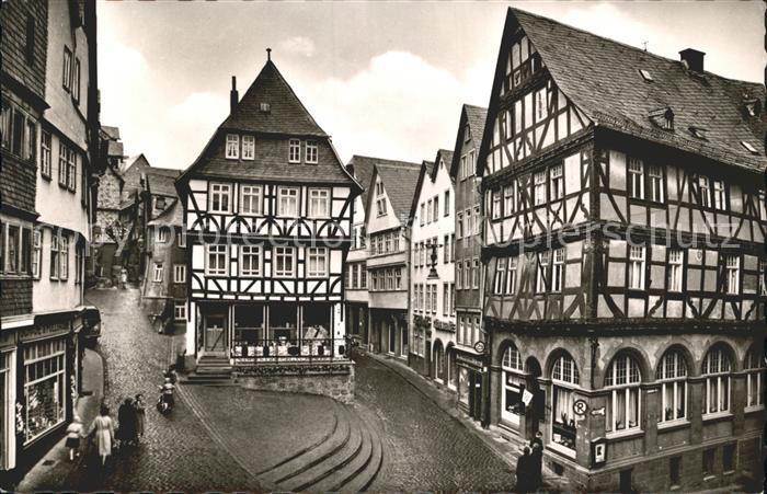 WETZLAR Lahn Hessen Eisenmarkt mit Werther Haus und Alte Muenz