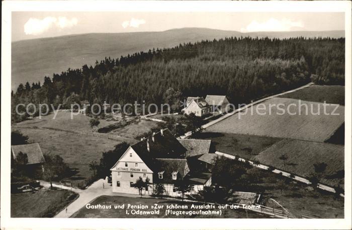 Tromm Odenwald Gasthaus Pension Zur schoenen Aussicht Fliegeraufnahme