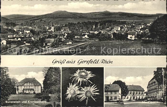 Gersfeld Rhoen Panorama Kuranstalt Krankenhaus Marktplatz