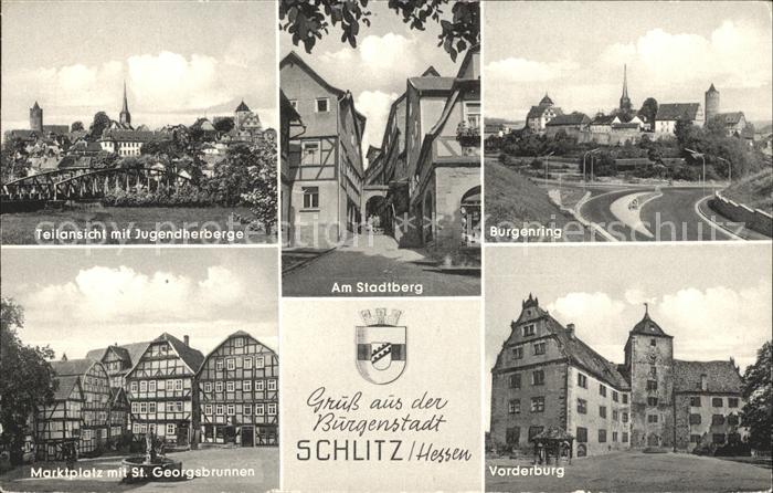 Schlitz Hessen Jugendherberge Am Stadtberg Burgenring Marktplatz St Georgsbrunne