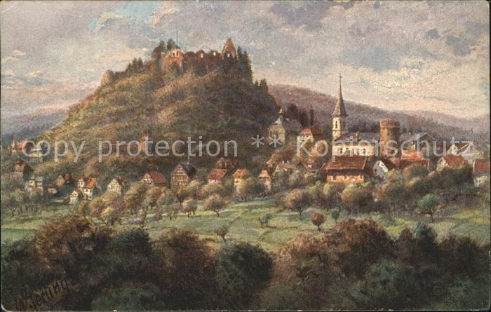 Lindenfels Odenwald Gesamtansicht mit Burg