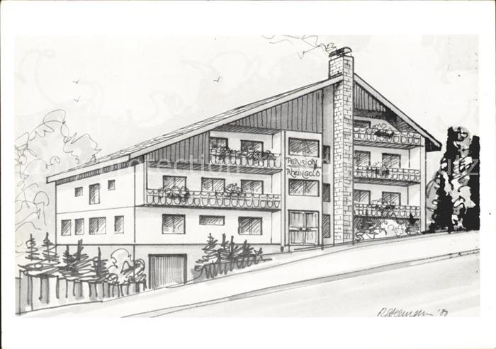 Grasellenbach Pension Rheingold Zeichnung