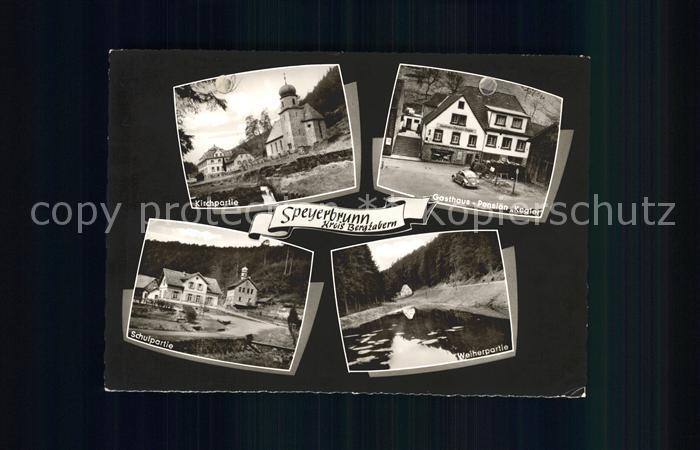 Speyerbrunn Kirchpartie Gasthaus Pension Kegler Schule Weiher