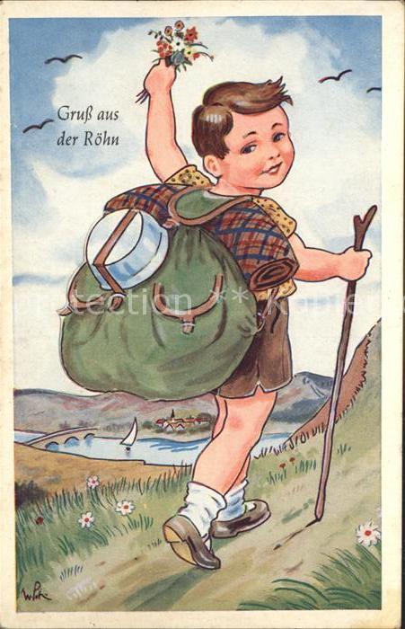 Rhoen Region Junge auf Wanderschaft Illustration