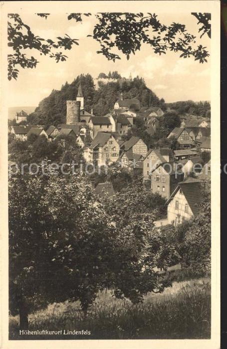 Lindenfels Odenwald Teilansicht mit Burg