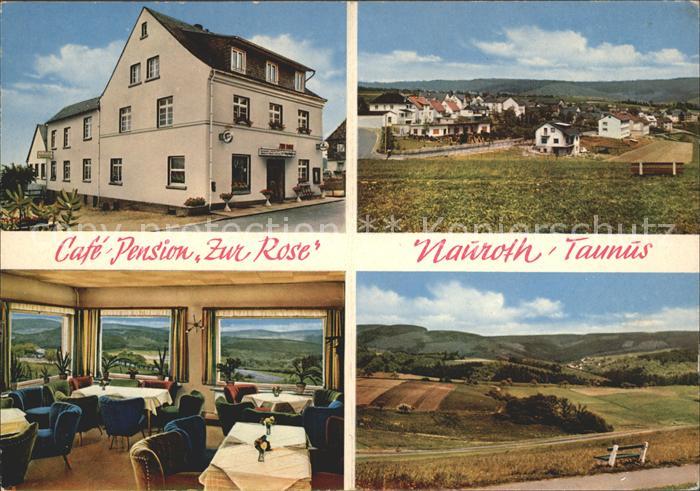 Nauroth Heidenrod Ortsansicht Landschaft Cafe Pension Zur Rose Gaststube