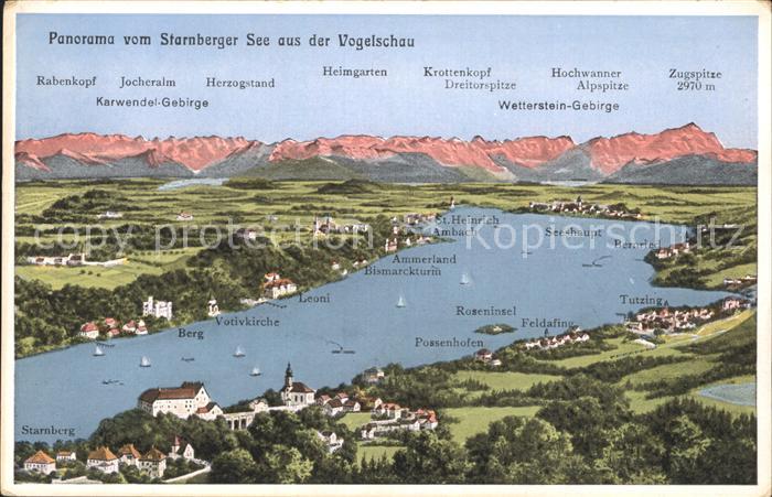 Starnbergersee Panoramakarte