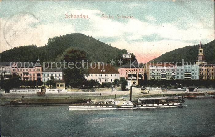 Bad Schandau Teilansicht Raddampfer