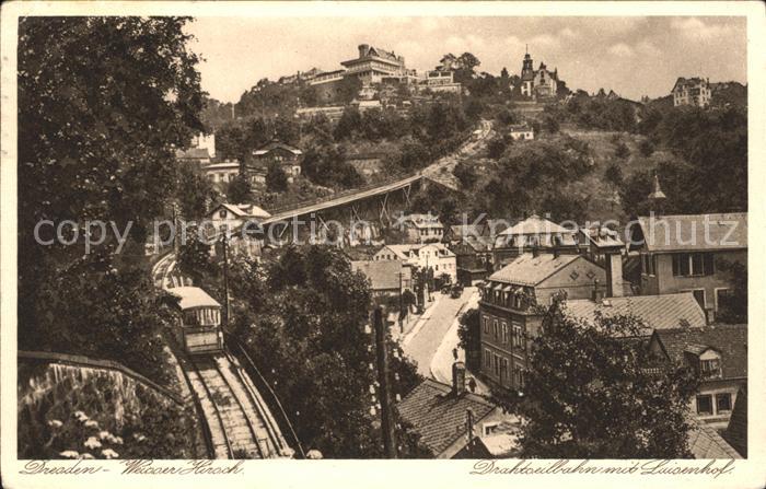 DRESDEN Elbe Weisser Hirsch Drahtseilbahn mit Luisenhof
